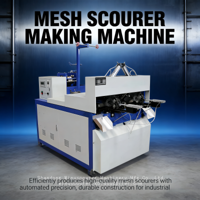 Automatic 2 Needle Mesh Scourer making machine Steel wire ball production line