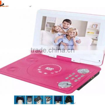 colourful 3d portable dvd player with tv fm usb sd game function full function portable dvd evd player