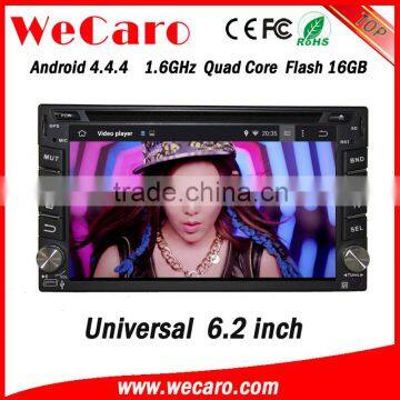 Wecaro 6.2" WC-2U6400 Android 4.4.4 car dvd player touch screen dvd player for car WIFI 3G mirror link