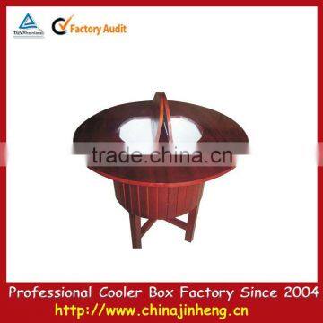 Wooden & plastic inner box cooler table