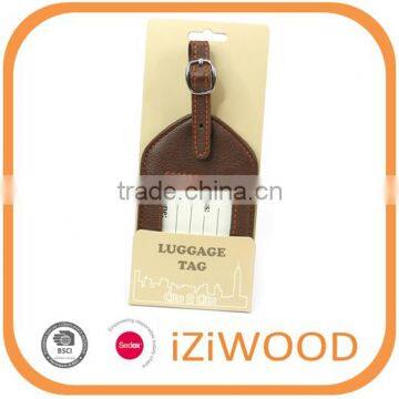 BSCI Promotional Leather Luggage Tag