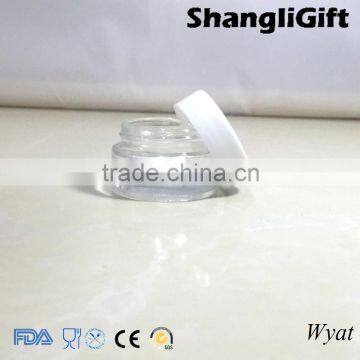 cheap 20ml round glass cosmetic cream jars with white lids