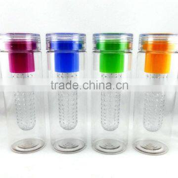2016 hot sale BPA free 780ML Tritan fruit infuser water bottles lemon cups