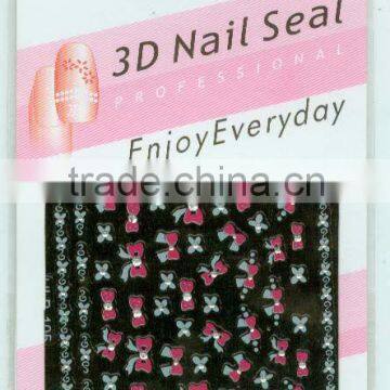 pink bowknot nail stickers manufacturers