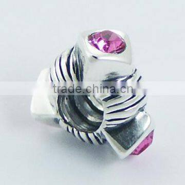 925 Silver Bead Austrian Crystal Wheel Shape Forms Triangle