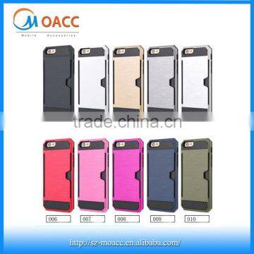 TPU PC protective combo case for iPhone 6 with credit card holder cell phone case