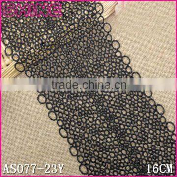 Nylon cheap 16cm black water soluble chemical lace yiwu factory on directly sale