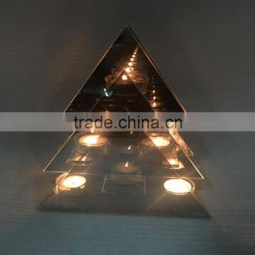 reflection effect Christmas tree style glass candle holder