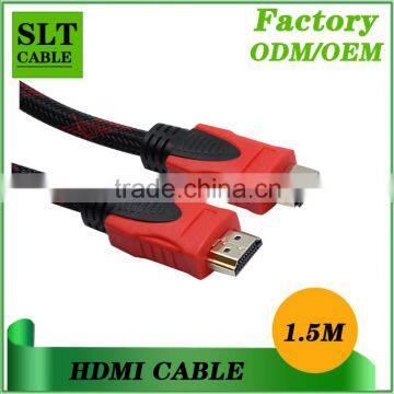 SLT HDMI cable Factory hot sales Hight quality High speed support 1.4 ethernet 1.5m HDMI cable