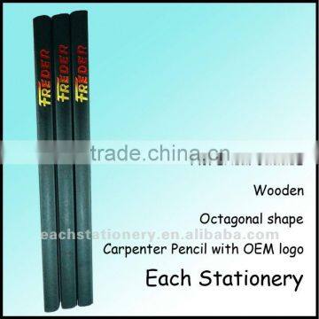 7" HB octagonal wooden Carpenter pencil with logo