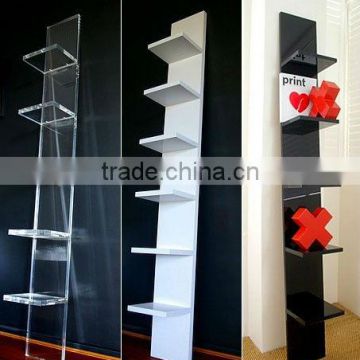 custom modern big leaning wall acrylic shelf,wall learning bookcase