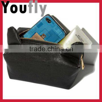 Promotional cheap price korean lovely cat ear leather cosmetic bag cluth bag