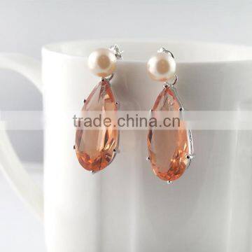 Latest artificial fine pearl earing designs 925 silver