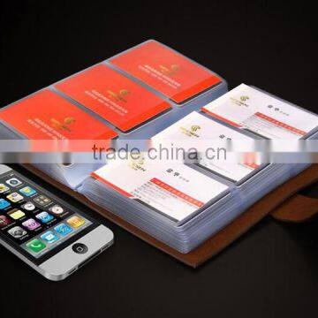 Fashion Golden Cover Leather Name Card Holder Long Style for Women photo-3