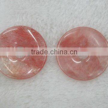 Wholesale 15-50mm Cherry Quartz donut gemstone