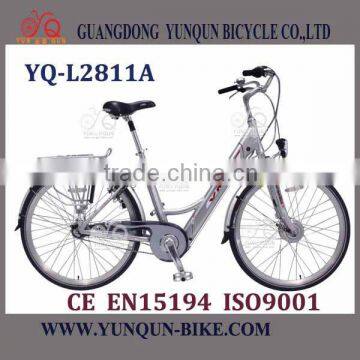 2016 comfortable lady electric bicycle /bicycle with lithium battery /YQ-L2811A