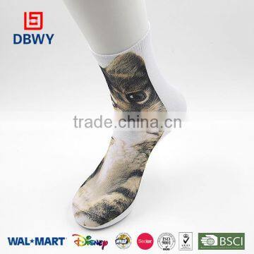 Animal photo print sublimated cute socks in China