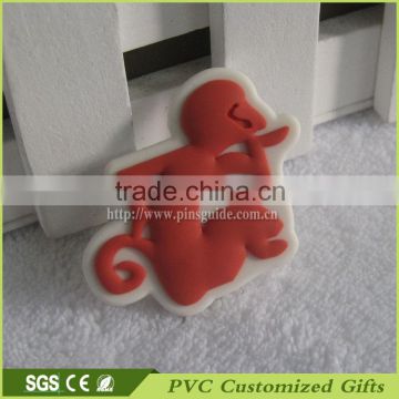 Custom 3d Soft PVC Rubber Eraser for Pencil or Fridge Magnet with Cute Monkey Animal Wholesale Promotional Gifts Made In China