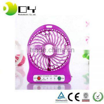 Rechargeable Mini Fan 4 Vanes Pocket Size Powered By 18650 Battery