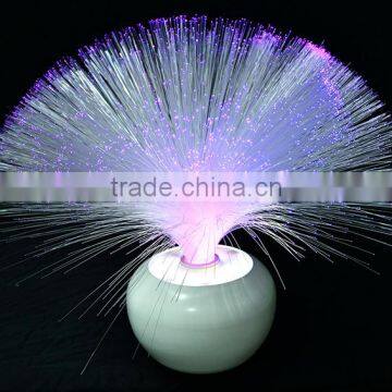 White metal base LED color changing table optical fiber lamp with CE and ROHS for home Decoration