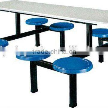 China Guangdong Good Quality School Metal Frame Plastic Dining Table & Seat