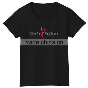 Heat Press Short Sleevescotton Tshirt Hair Salon Uniforms photo-6