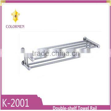 Low price stainless steel Double-shelf towel rack