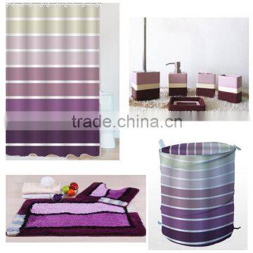 Purple stripe Sanitary bathroom assortment kits bath accessories set