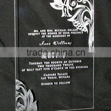 High Transparent custom traditional invitation card