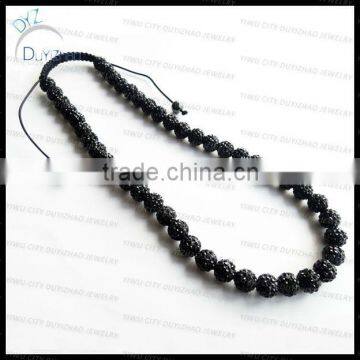 Hip hop black Shamballa necklace for men