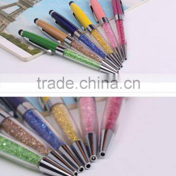 Personalized logo items classical touch pen with ball pen logo wholesale crystal ball pen