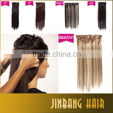 Wholesale hot selling cheap price pr-bonded human hair elastic clip in hair extension 7pcs weft