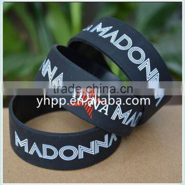 Custom Design MADONNA 1" Wide Filled in Colour Silicone Wristband Bracelet