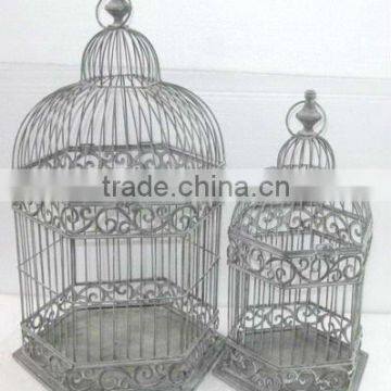 110642FD-Metal wire bird cage planter & plant holder