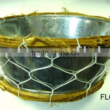 Wicker Galvanized Bucket