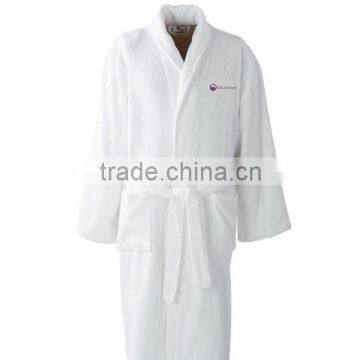 100% cotton white pajamas/sleepcoat/nightclothes with belt