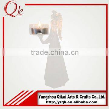 Nice Looking Glass Angels Glass Crafts With Candlestick for Festival Decoration
