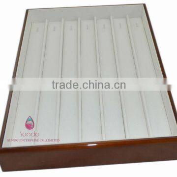 High Glossy Wooden Necklace Tray with PU Lining