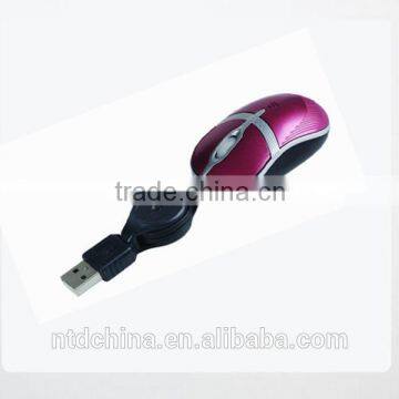 mini mouse retractable wired mouse