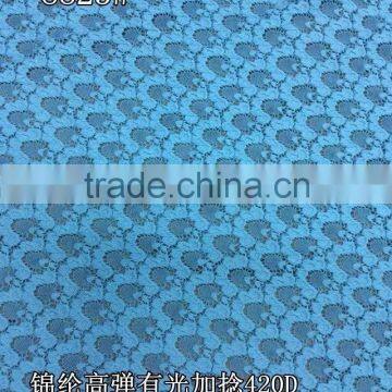 Tianhua 8823 knitting type 100% polyester lace fabric for evening dress