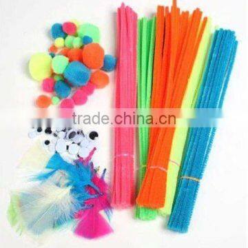 stock craft supplies craft tinsel pom poms and craft 30mm chenille stems for toy accessories
