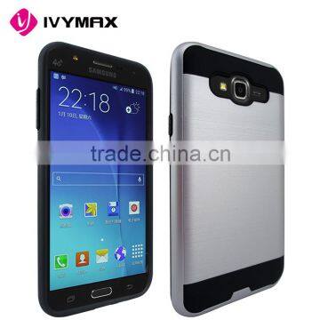 China supplier top seller hybrid brushed metallic protector phone cover for Samsung Galaxy J7/J700 (2015)