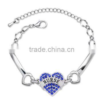 New NURSE Letter Jewelry Mom Sister Daughter Bracelet NURSE Heart Shape Beads Crystal Rhinestone For Women Gifts photo-6