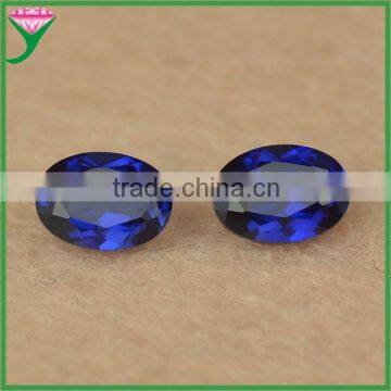 Wholesale High Quality AAAAA Oval Cut 34# Artificial Synthetic Blue Corundum photo-2