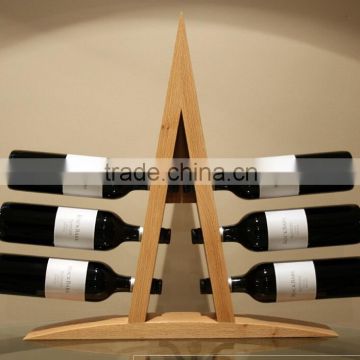 2015 new arrival Bamboo 6 bottle Wine Rack original design bamboo wine display rack wholesale