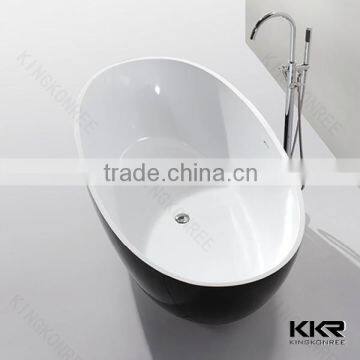 Free Standing Corner Bathtub Black Stone Bathtub