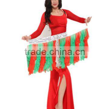 SWEGAL SGBDJ13045 2color 2013 new fashion red and green belly dance hip scarf belt wear