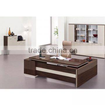 Red Sandalwood Melamine Shining L-Shaped Office Desk