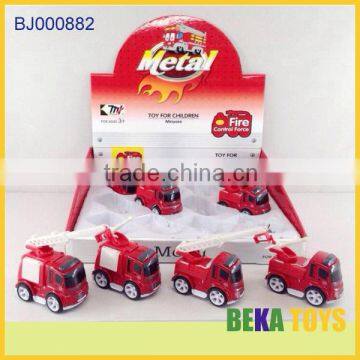 12pcs Mini metal car model diecast toy fire fighting truck fire engine