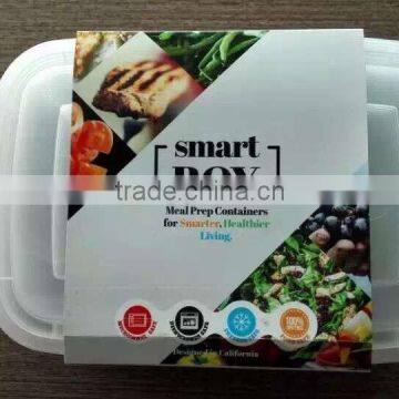 2 COMPARTMENT PP Food Container Black Bottom Clear Lid 1000ML photo-4